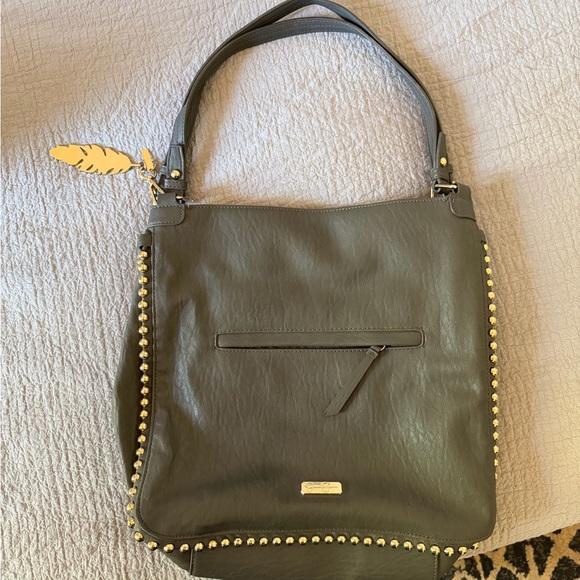 Jessica Simpson Handbags - Jessica Simpson Olive Green Studded Shoulder Bag